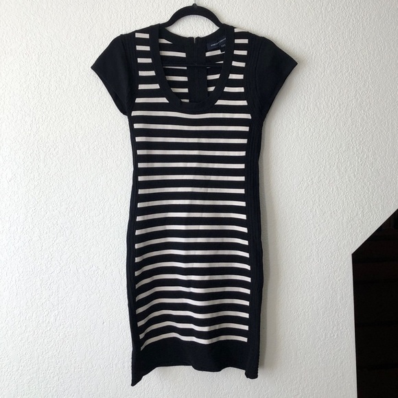 French Connection black and white stripe bodycon dress - Picture 1 of 5